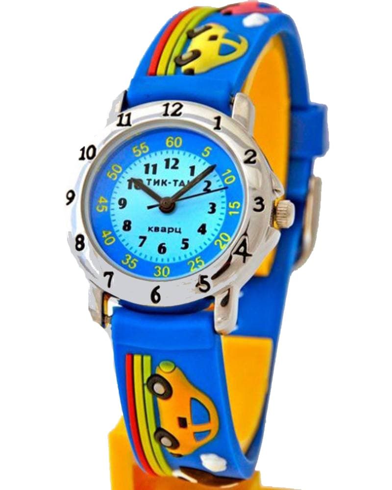 Часы "ТИК-ТАК" H105-2 машинки синие Часы "ТИК-ТАК" H105-2 машинки синие