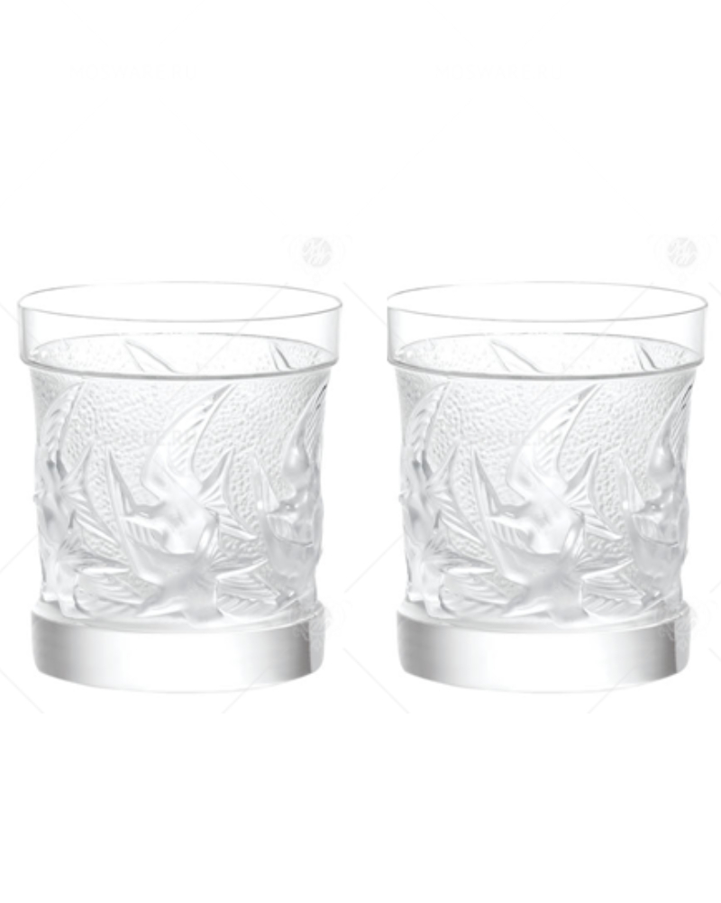 Lalique 1731600 Набор из 2-х стаканов для виски "Swallows" (Ласточки)