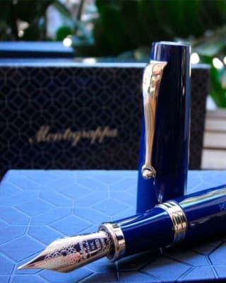 Montegrappa MONTE-D-FP-M ручка перьевая Мтемно-синий смола/сталь