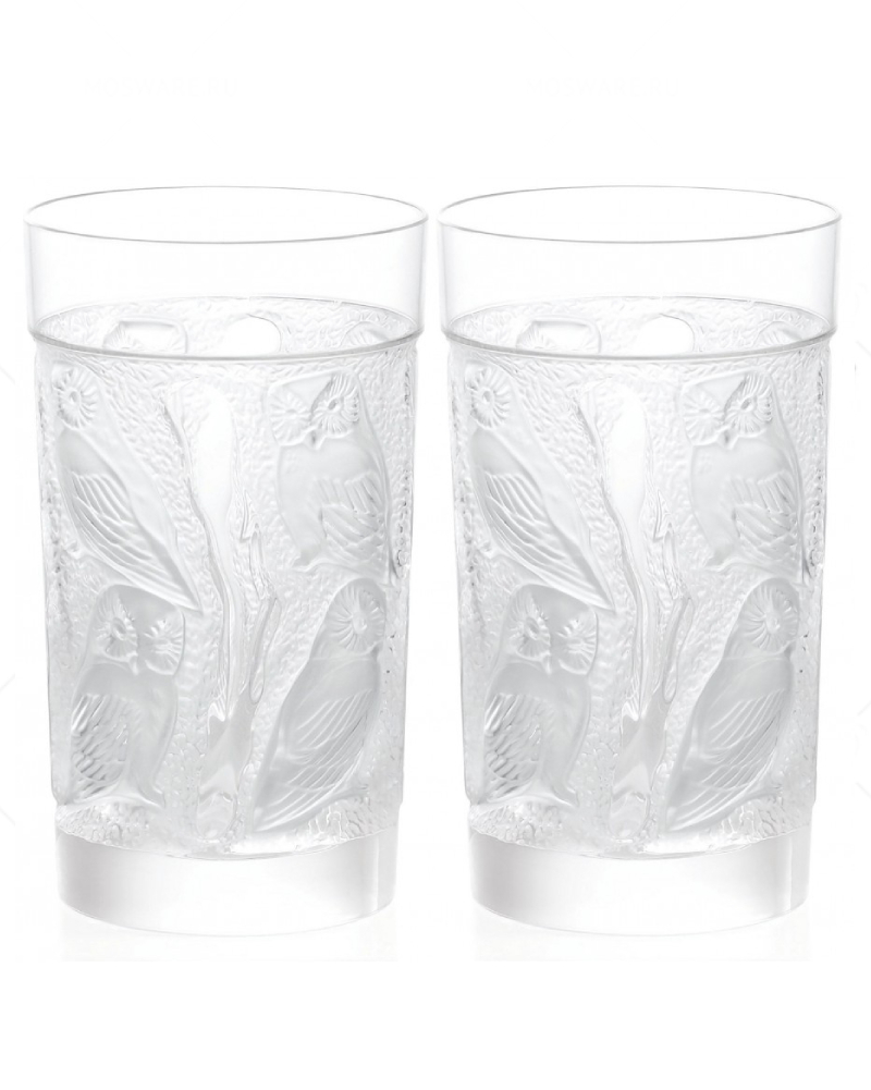 Lalique 1731000 Набор из 2-х стаканов для сока "Owi" (Совы)