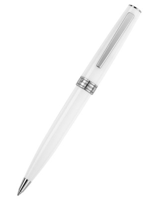 Montegrappa ISA1RBAW ручка шариковая, белая смола-нержавеющая сталь