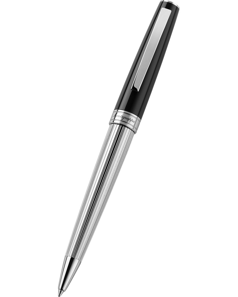 Montegrappa ISA1MBAC ручка шариковая, черная смола-нержавеющая сталь